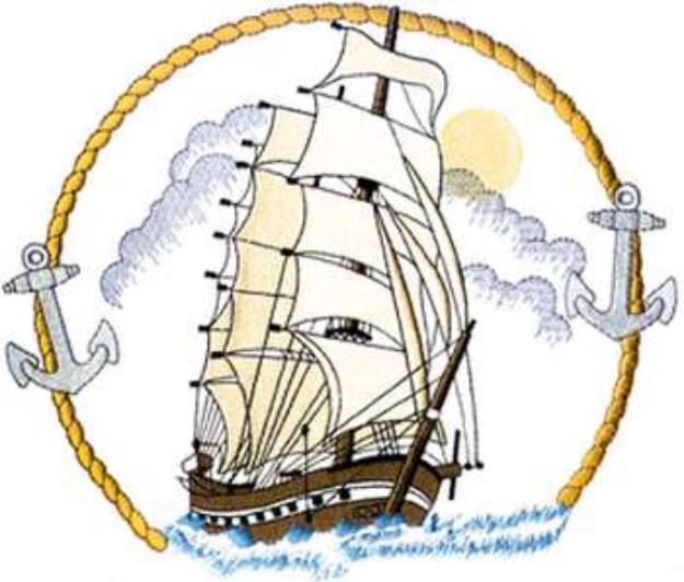 Picture of Clipper Ship Logo Machine Embroidery Design