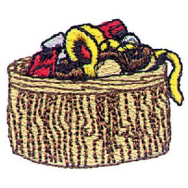Picture of Squirrels Basket Machine Embroidery Design