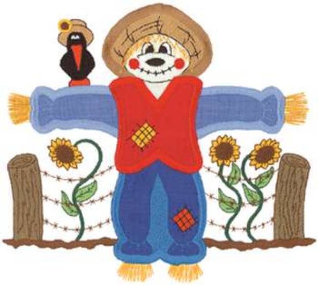 Picture of Scarecrow Scene Applique Machine Embroidery Design