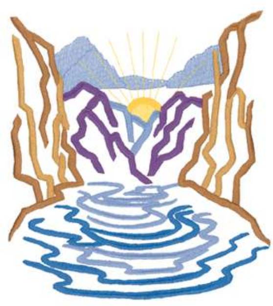 Picture of Canyon Outline Machine Embroidery Design