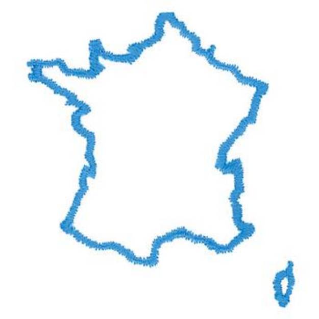 Picture of France Outline Machine Embroidery Design