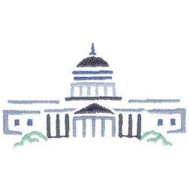 Picture of Federal Building Machine Embroidery Design