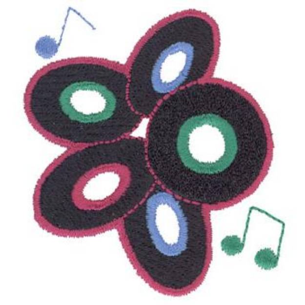 Picture of 45 RPM Records Machine Embroidery Design