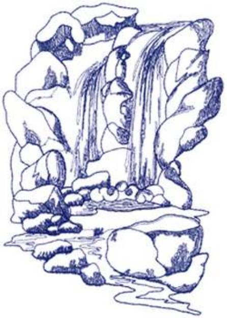 Picture of Waterfall Scene Machine Embroidery Design