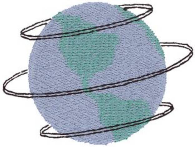 Picture of Globe Machine Embroidery Design