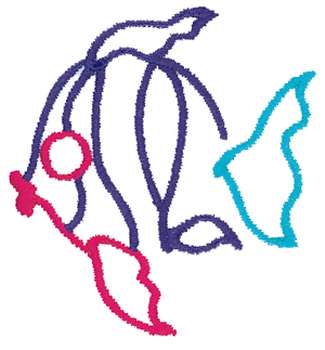 Tropical Fish Machine Embroidery Design