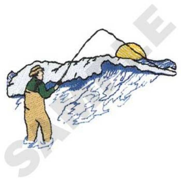 Picture of Surf Fisherman Machine Embroidery Design