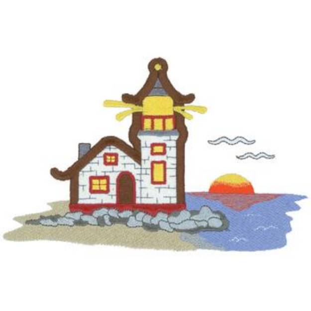 Picture of Lighthouse Applique Machine Embroidery Design