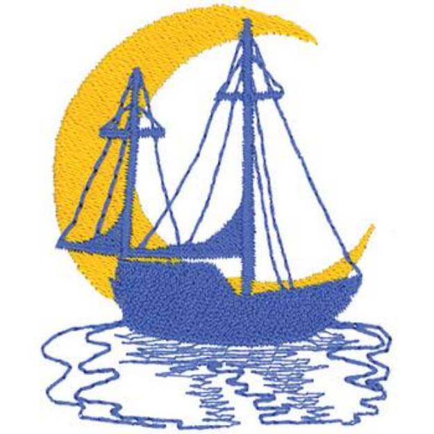 Picture of Moon Boat Machine Embroidery Design