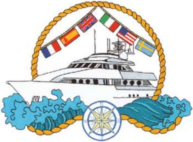 Picture of Cruising Yacht Scene Machine Embroidery Design