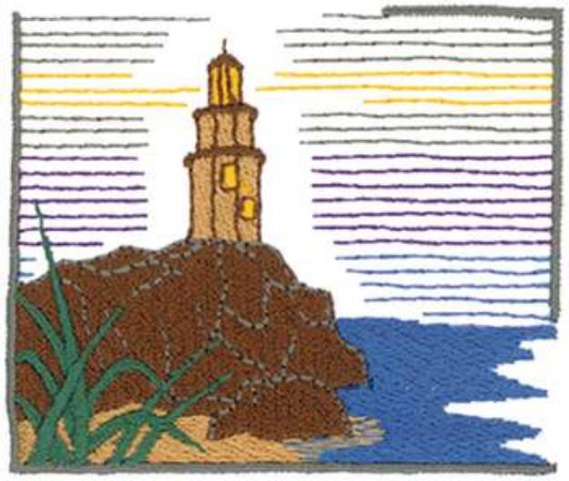 Picture of Lighthouse Scene Machine Embroidery Design