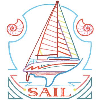 Sailboat Outline Machine Embroidery Design