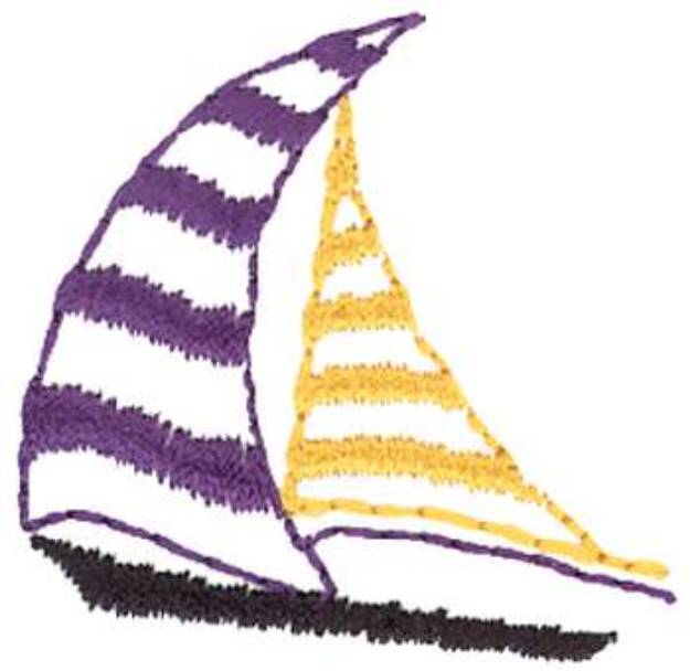 Picture of Sailboat Outline Machine Embroidery Design