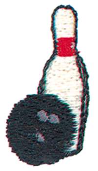 Bowling Ball And Pin Machine Embroidery Design