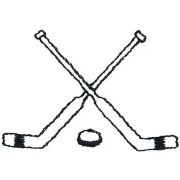 Picture of Goalie Sticks Outline Machine Embroidery Design