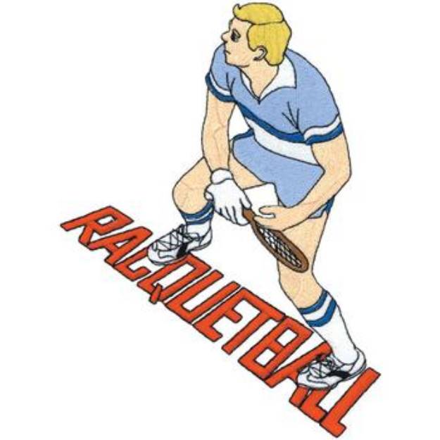 Picture of Racquetball Player Machine Embroidery Design