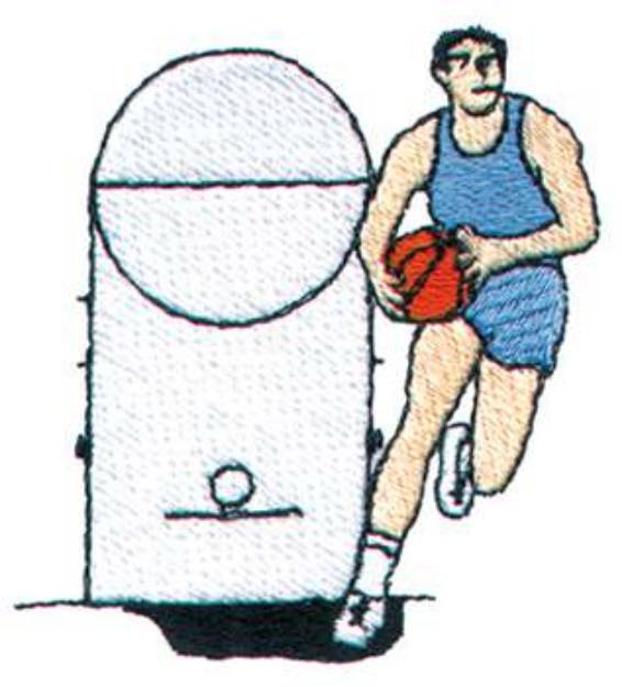 Picture of Basketball Lay Up Machine Embroidery Design