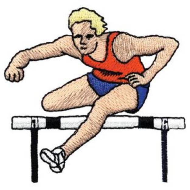 Picture of Male Track Hurdler Machine Embroidery Design