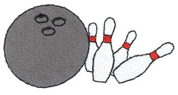 Bowling Ball And Pins Machine Embroidery Design