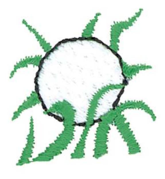 Picture of Golf Ball In Grass Machine Embroidery Design