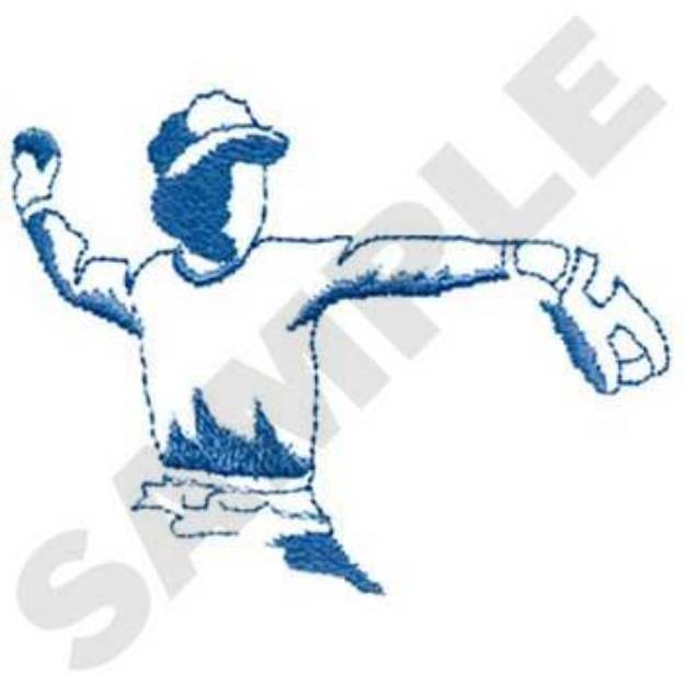 Picture of Baseball Pitcher Outline Machine Embroidery Design