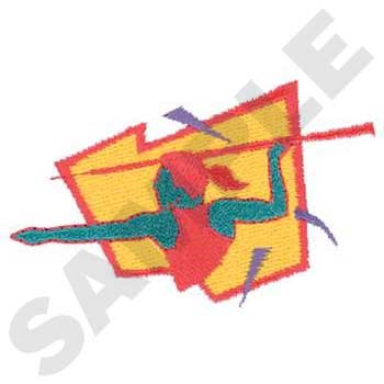 Female Javelin Logo Machine Embroidery Design