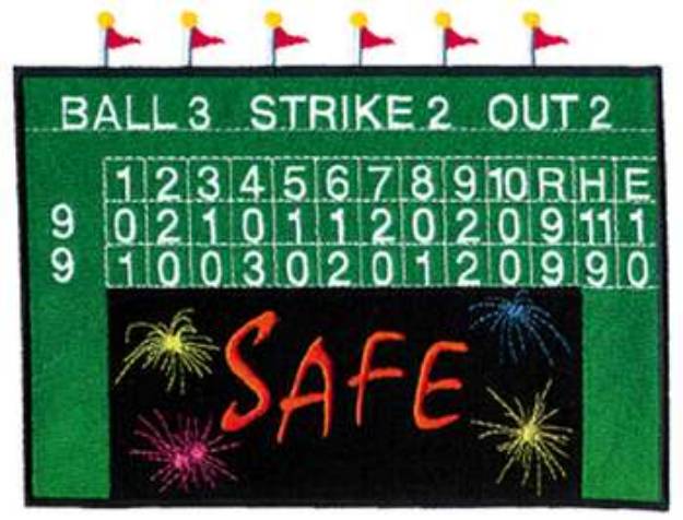 Picture of Baseball Scoreboard Machine Embroidery Design