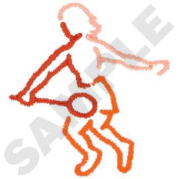 Badminton Player Outline Machine Embroidery Design