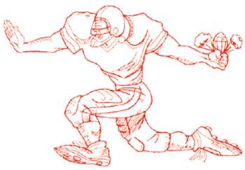 Football Player Outline Machine Embroidery Design