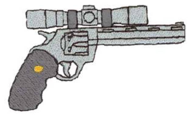 Picture of Revolver With Scope Machine Embroidery Design