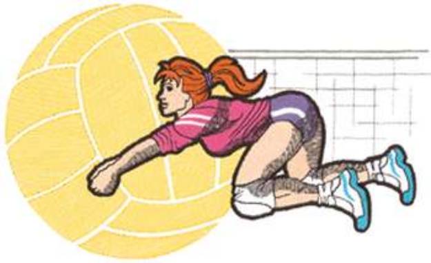 Picture of Womens Volleyball Machine Embroidery Design