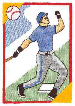 Baseball Card Machine Embroidery Design