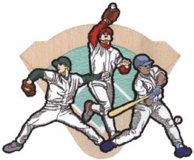 Picture of Baseball Scene Machine Embroidery Design