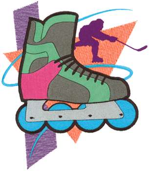Roller Hockey Logo Machine Embroidery Design
