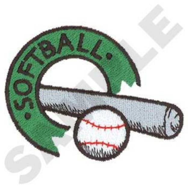 Picture of Softball Logo Machine Embroidery Design