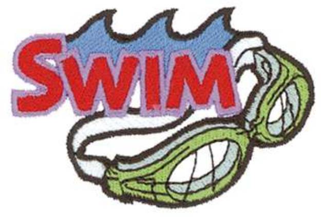 Picture of Swimming Logo Machine Embroidery Design