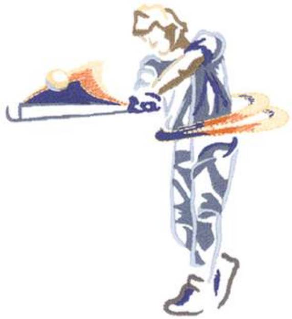 Picture of Softball Player Machine Embroidery Design