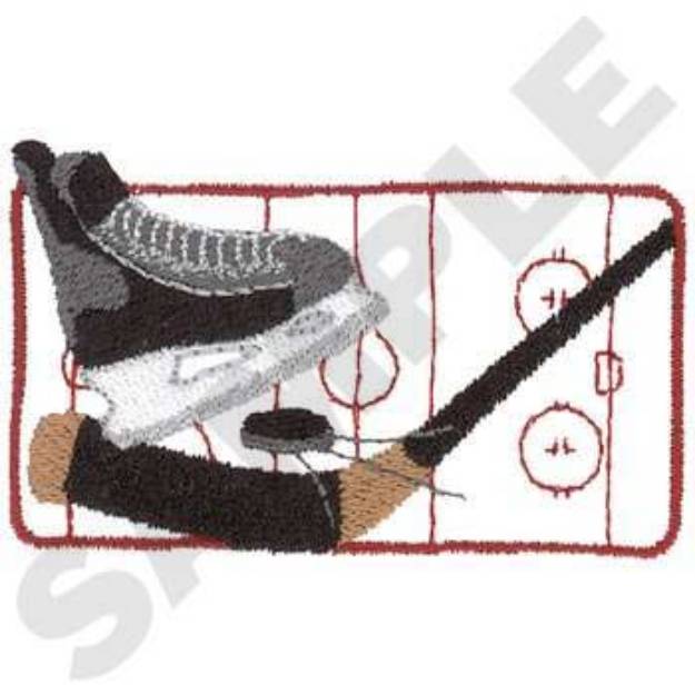 Picture of Hockey Rink Machine Embroidery Design