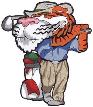 Golfing Tiger Machine Embroidery Design