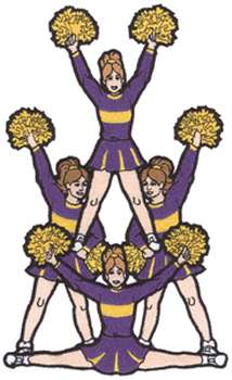 Cheerleader Pyramid Machine Embroidery Design