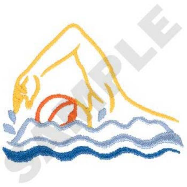 Picture of Swimming Outline Machine Embroidery Design