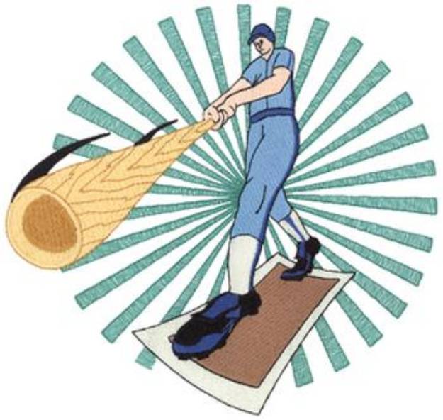 Picture of Baseball Player Machine Embroidery Design