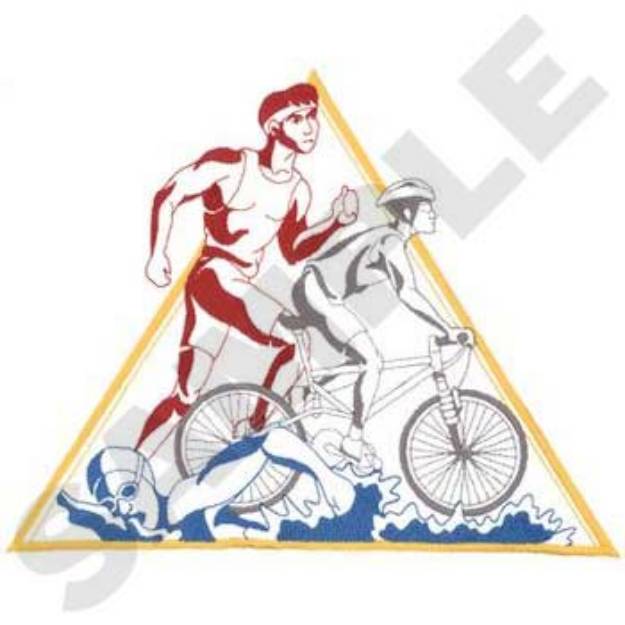 Picture of Triathlon Machine Embroidery Design