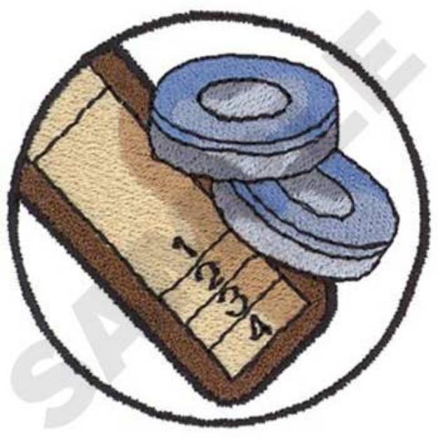 Picture of Tabletop Shuffleboard Machine Embroidery Design