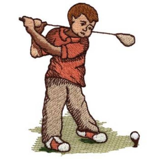 Picture of Golfer Boy Machine Embroidery Design