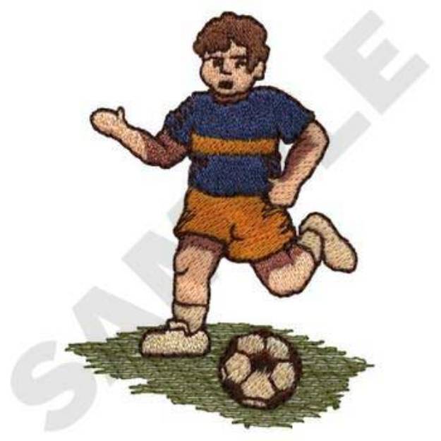 Picture of Soccer Boy Machine Embroidery Design