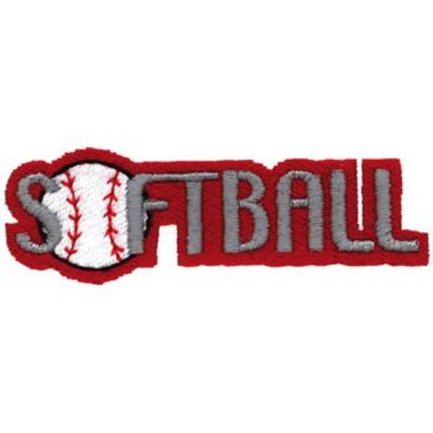 Picture of Softball Machine Embroidery Design