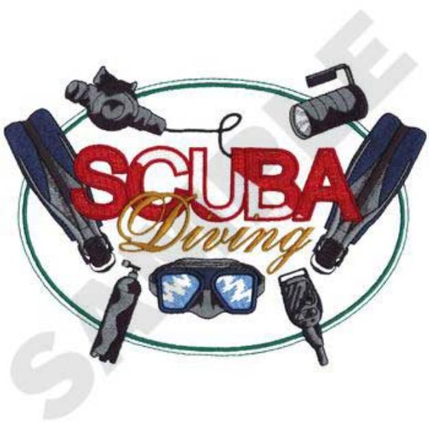 Picture of Scuba Diving Logo Machine Embroidery Design