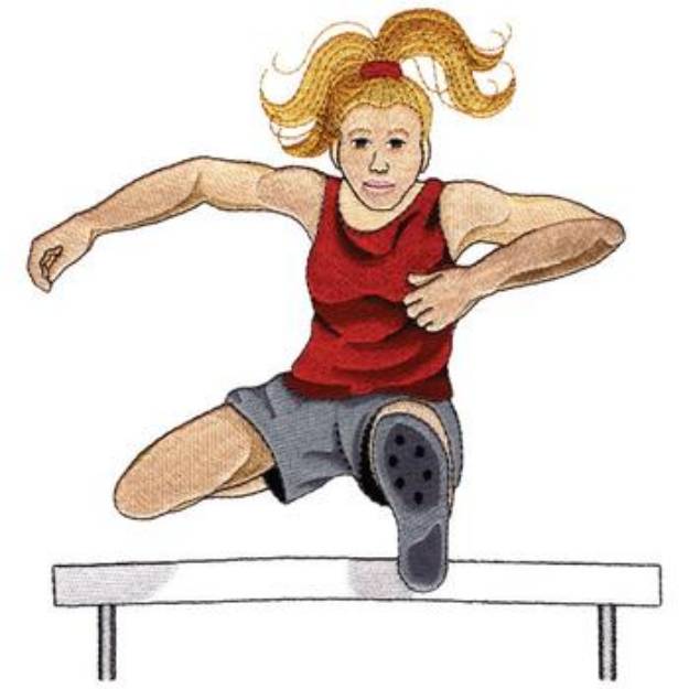 Picture of Female Hurdler Machine Embroidery Design