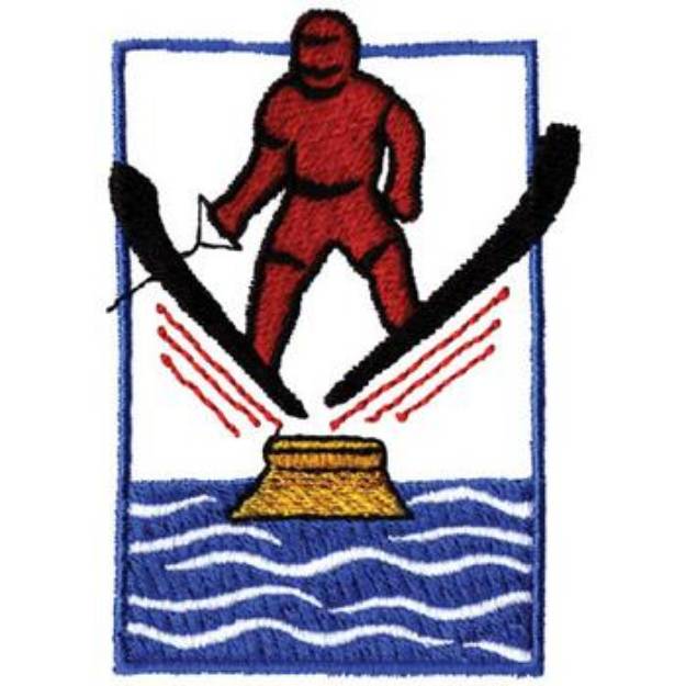 Picture of Water Ski Jumping Machine Embroidery Design